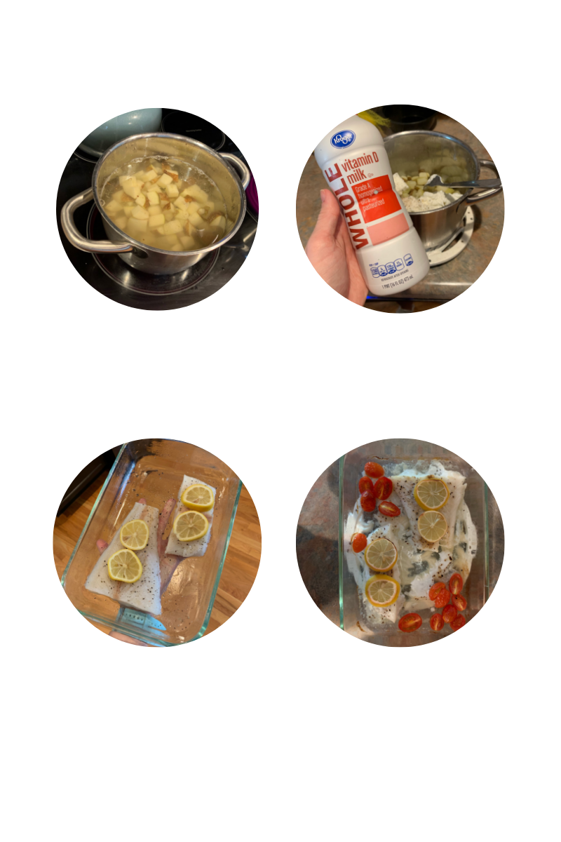 Baked Cod and Yogurt Mashed Potatoes Recipe