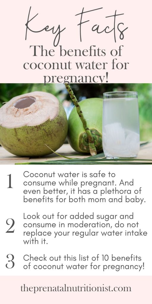 Key facts for benefits of coconut water