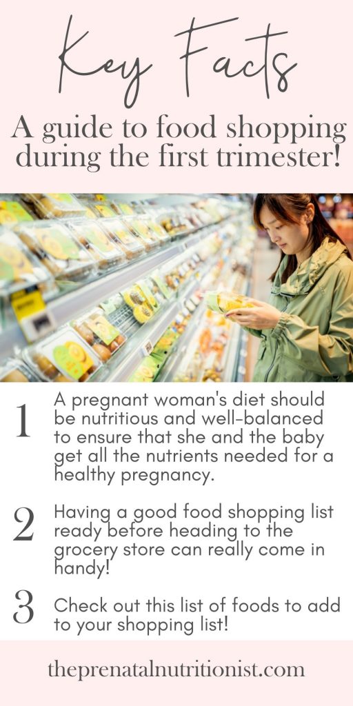 Foods to shop during first trimester