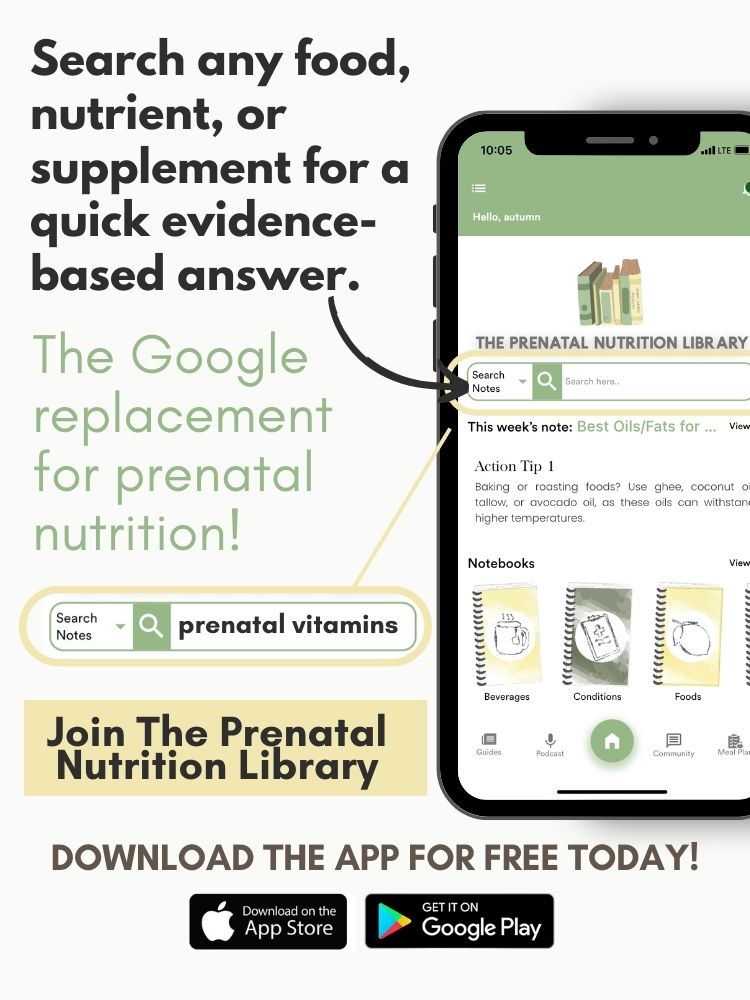 the prenatal nutrition library search bar
