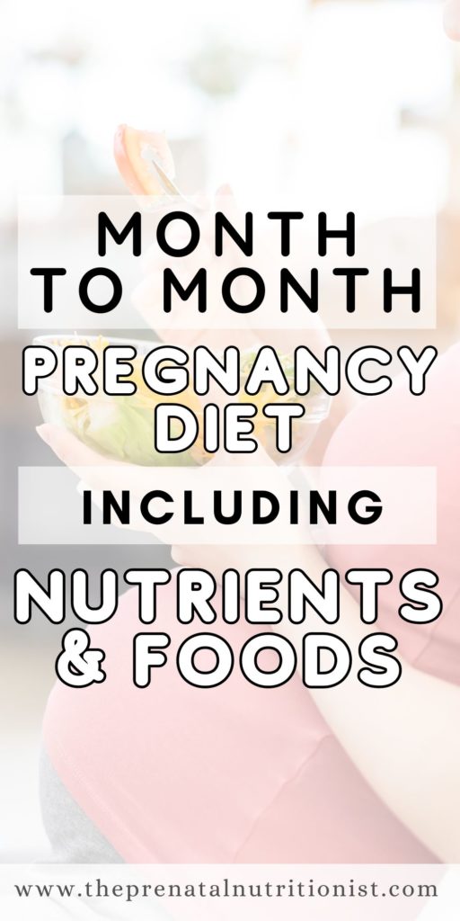 month to month pregnancy diet including nutrients and foods