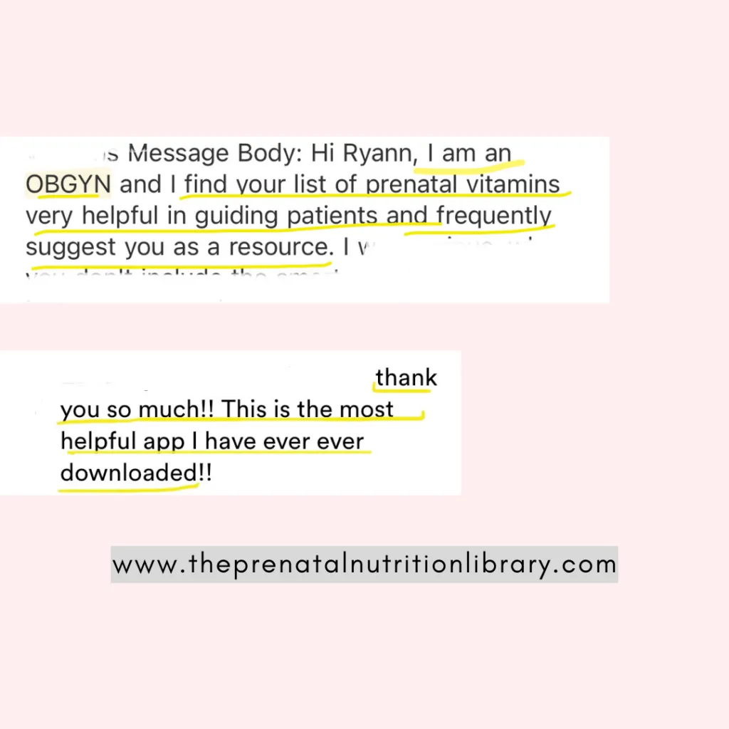 the prenatal nutrition library feedback