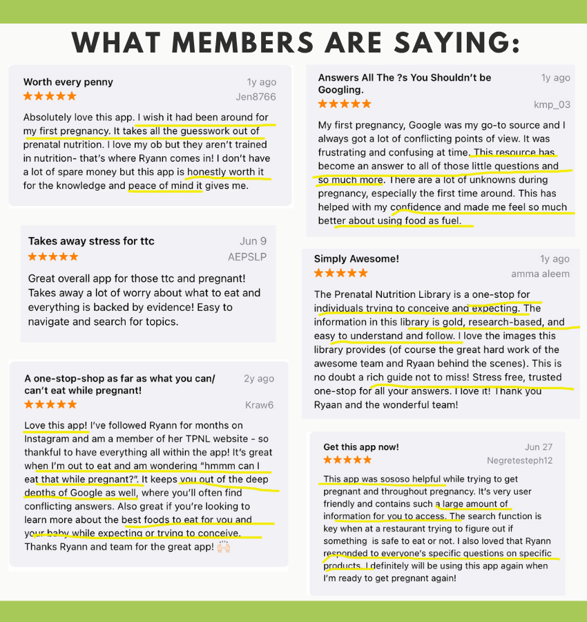 the prenatal nutrition library feedback
