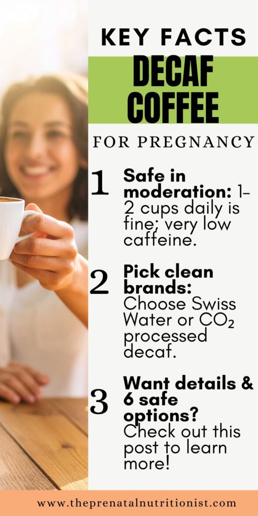 Key facts about decaf coffee for pregnancy.